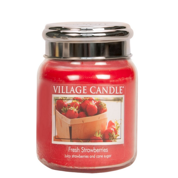 Village Candle Village Candle Fresh Strawberries Medium Jar