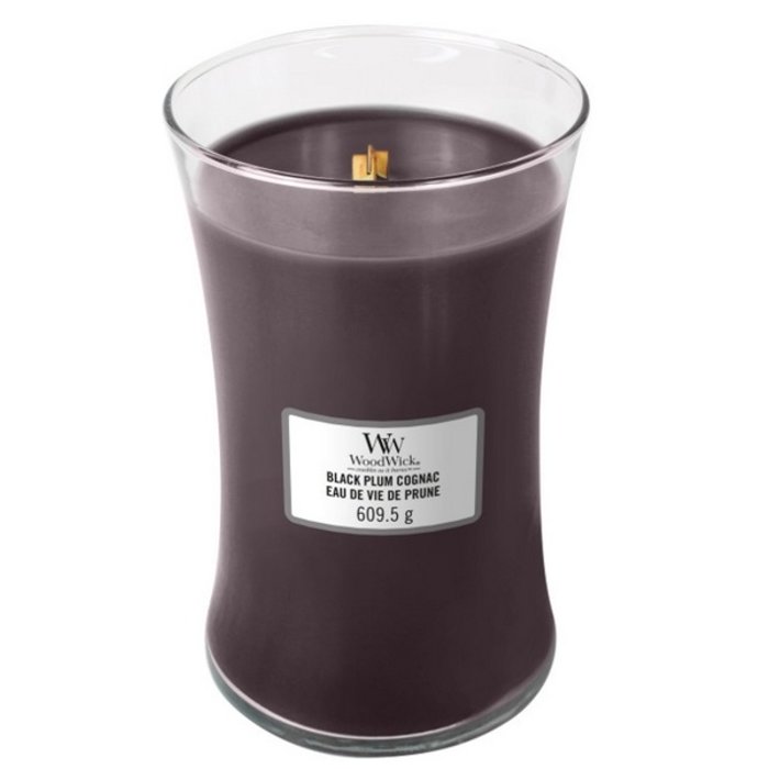 Woodwick WoodWick Large Candle Black Plum Cognac