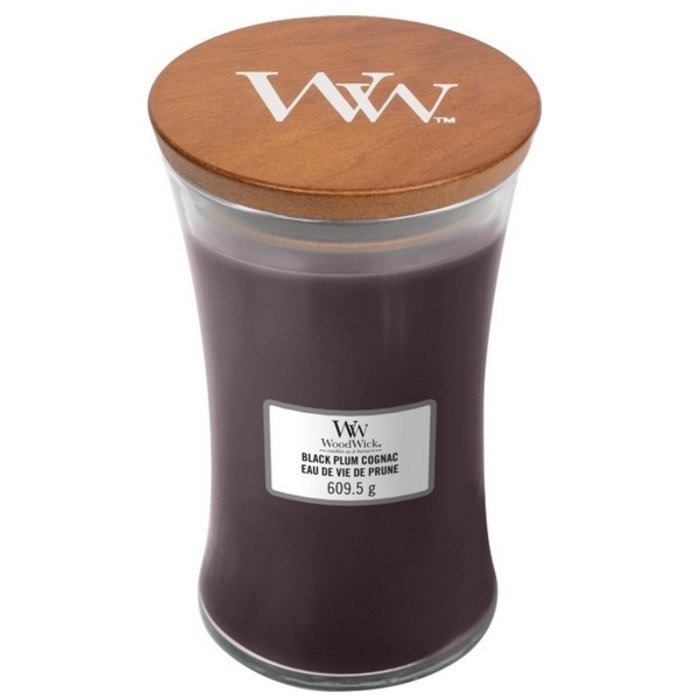 Woodwick WoodWick Large Candle Black Plum Cognac