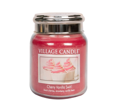 Village Candle Cherry Vanilla Swirl Medium Jar