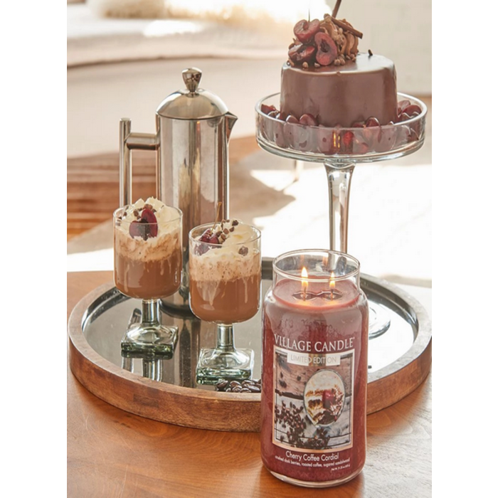 Village Candle Village Candle Cherry Coffee Cordial Large Jar