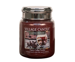 Village Candle Cherry Coffee Cordial Medium Jar