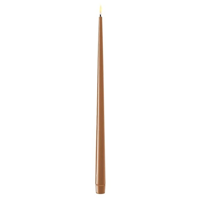 Deluxe Homeart Deluxe Homeart Led Kaars Caramel Real Flame Shiny Diner Candle 2,2 x 38 cm