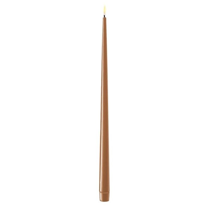 Deluxe Homeart Deluxe Homeart Led Kaars Caramel Real Flame Shiny Diner Candle 2,2 x 38 cm