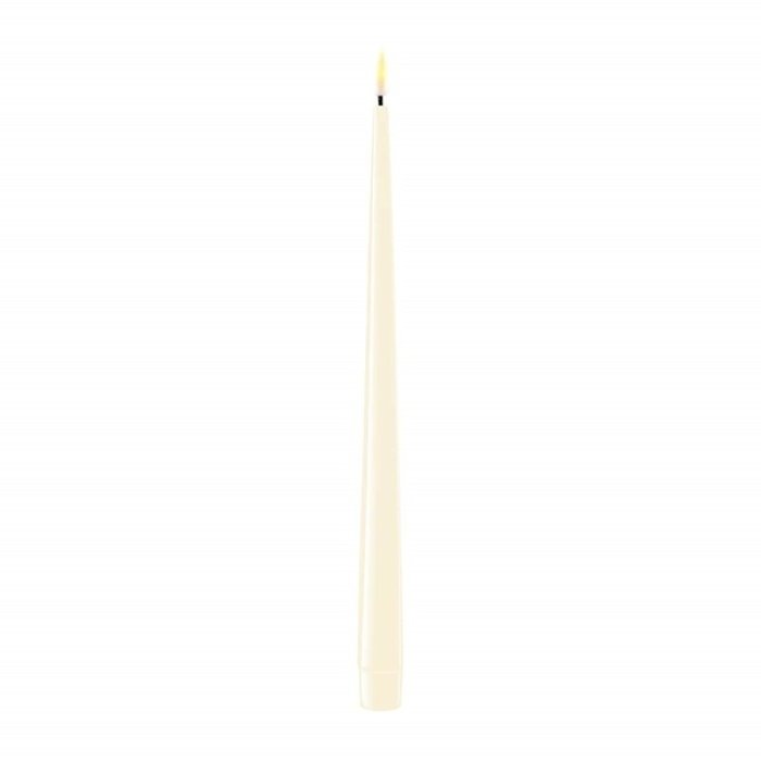 Deluxe Homeart Deluxe Homeart Led Kaars Cream Real Flame Shiny Diner Candle 2,2 x 28 cm