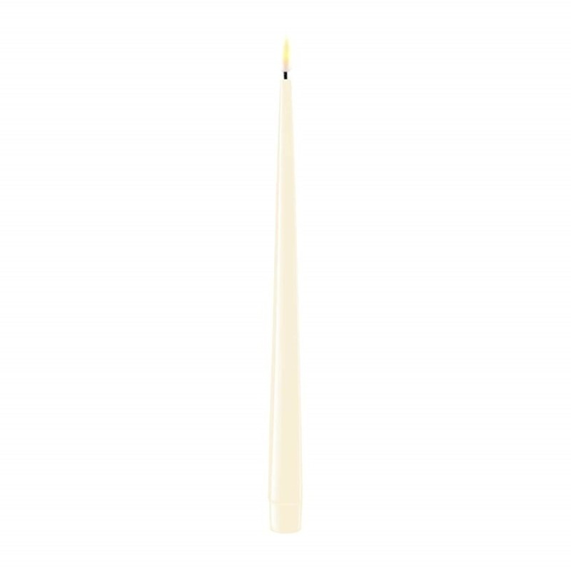 Deluxe Homeart Deluxe Homeart Led Kaars Cream Real Flame Shiny Diner Candle 2,2 x 28 cm