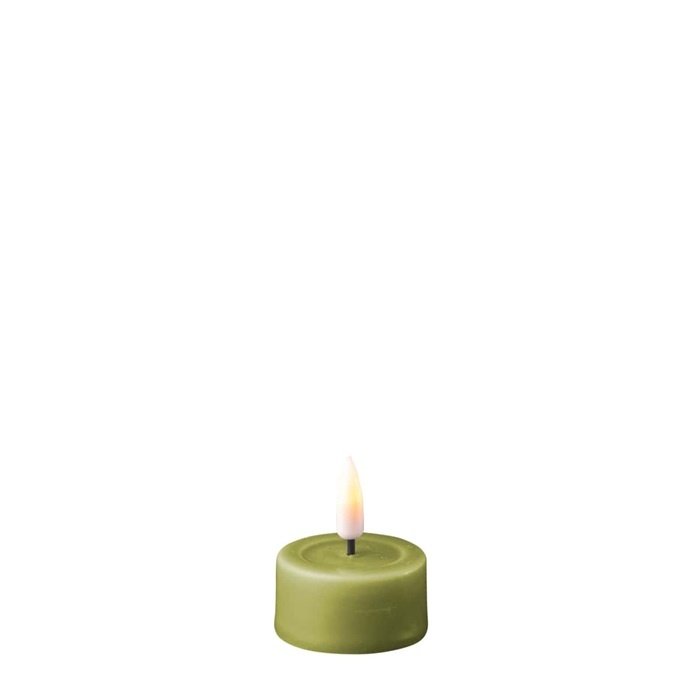 Deluxe Homeart Deluxe Homeart Led Kaars Olive Green Real Flame Tealight 4,1 x 1,5 cm
