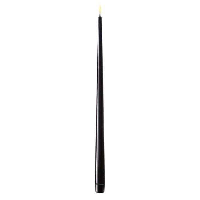 Deluxe Homeart Deluxe Homeart Led Kaars Black Real Flame Shiny Diner Candle 2,2 x 38 cm