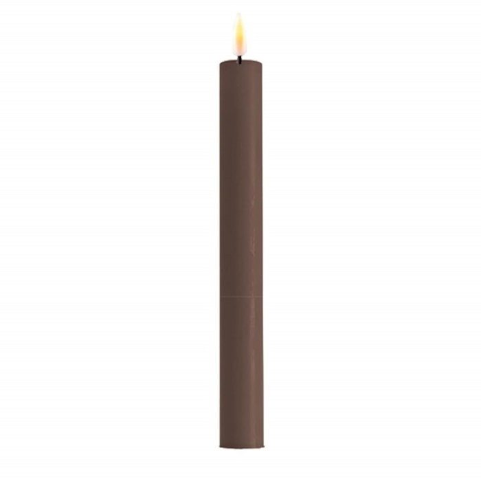 Deluxe Homeart Deluxe Homeart Led Kaars Mocca Real Flame Diner Candle 2,2 x 24 cm