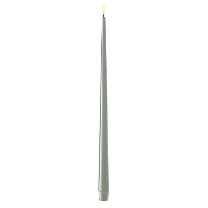 Deluxe Homeart Deluxe Homeart Led Kaars Salvie Green Real Flame Shiny Diner Candle 2,2 x 38 cm