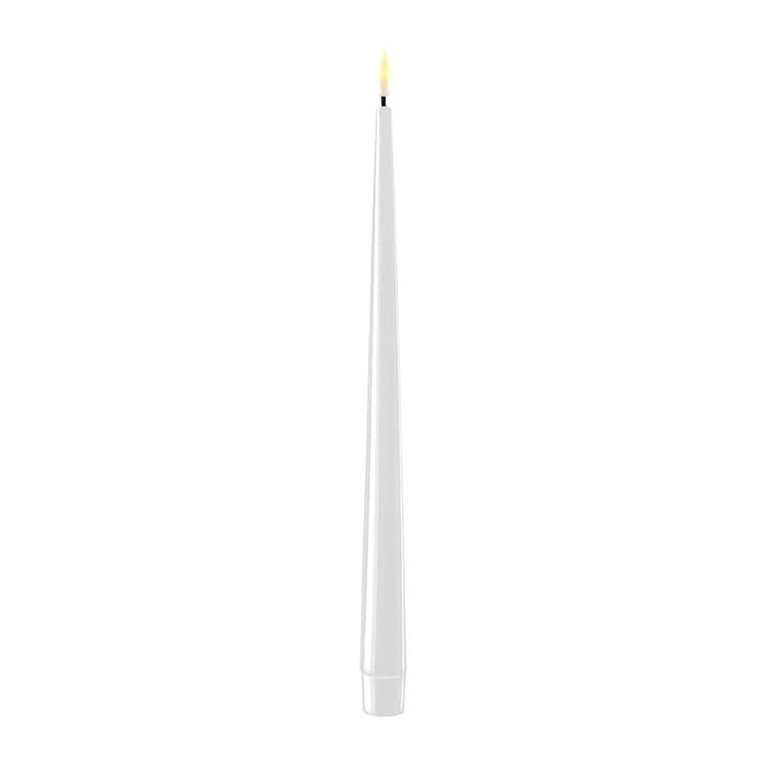 Deluxe Homeart Deluxe Homeart Led Kaars White Real Flame Shiny Diner Candle 2,2 x 28 cm