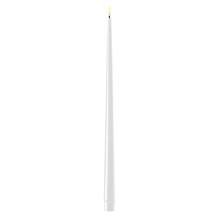 Deluxe Homeart Deluxe Homeart Led Kaars White Real Flame Shiny Diner Candle 2,2 x 38 cm