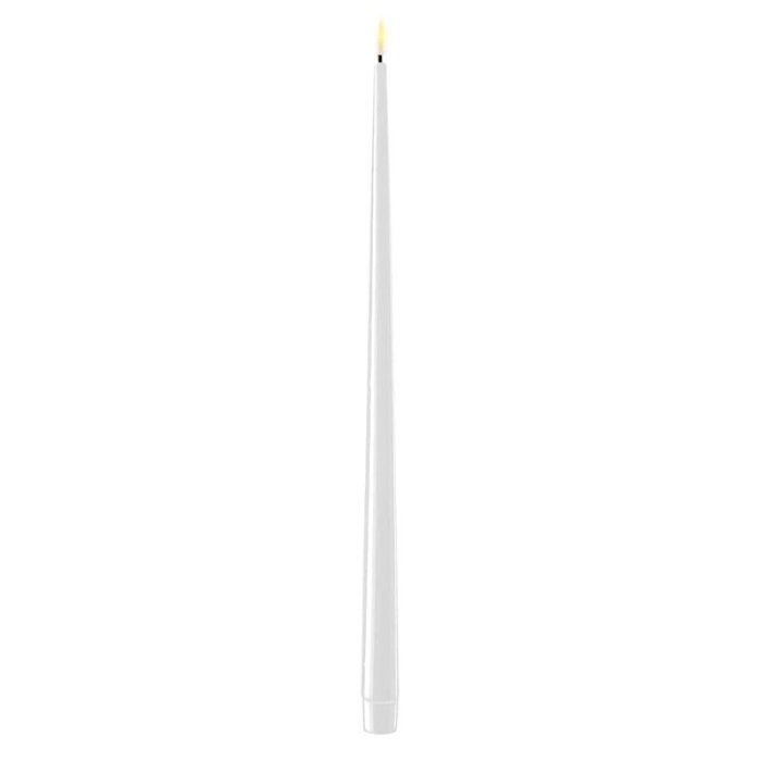Deluxe Homeart Deluxe Homeart Led Kaars White Real Flame Shiny Diner Candle 2,2 x 38 cm