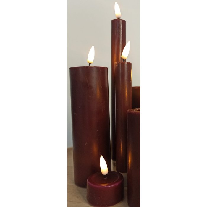 Deluxe Homeart Deluxe Homeart Led Kaars Bourgogne Red 7,5 x 15 cm