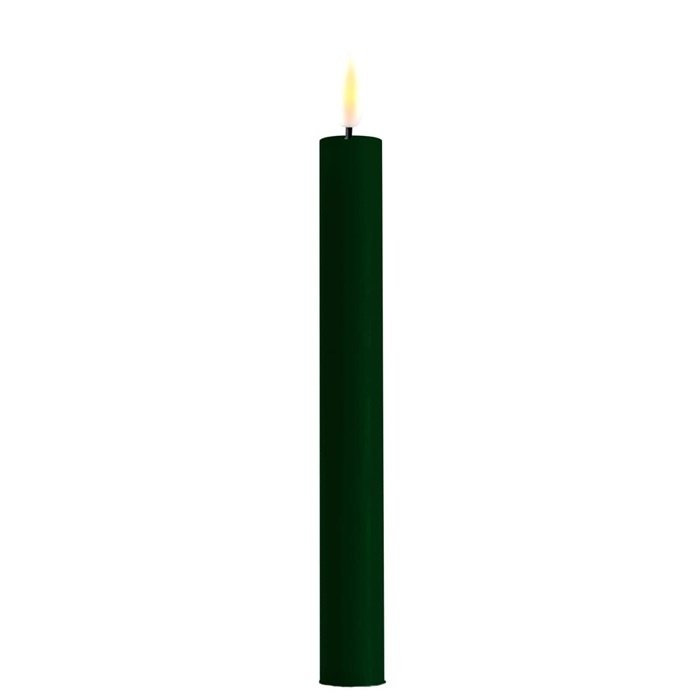 Deluxe Homeart Deluxe Homeart Led Kaars Dark Green Real Flame Diner Candle 2,2 x 24 cm