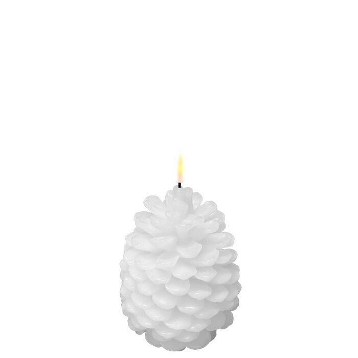 Deluxe Homeart Deluxe Homeart Led Kaars White Pinecone  10 x 13 cm