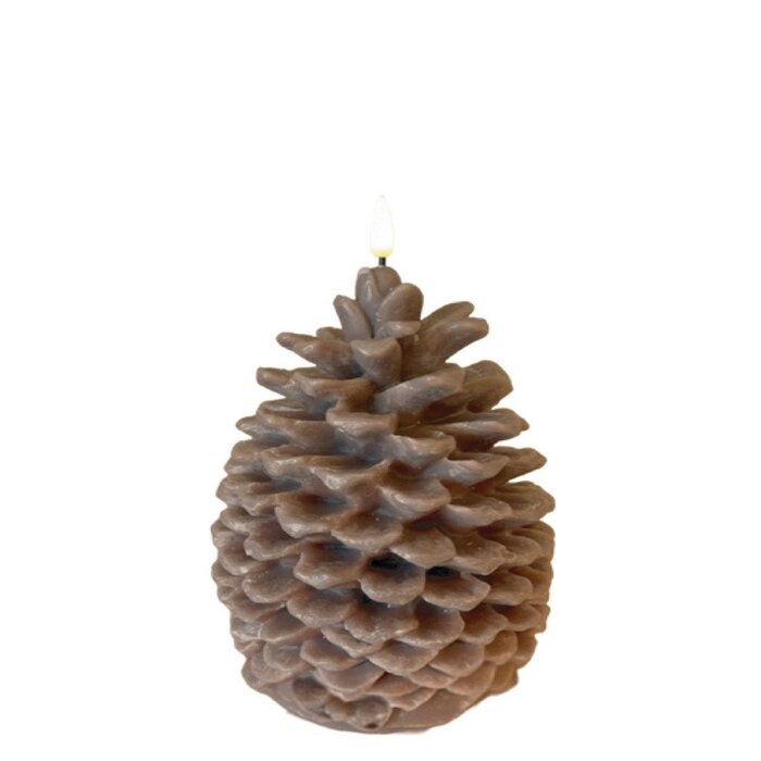 Deluxe Homeart Deluxe Homeart Led Kaars Brown Pinecone  14 x 19 cm
