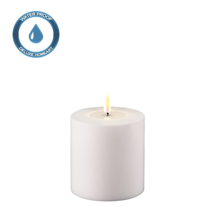 Deluxe Homeart Deluxe Homeart Led Kaars White 10 x 10 cm Outdoor