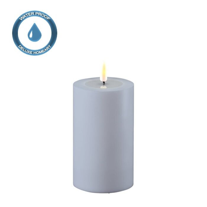 Deluxe Homeart Deluxe Homeart Led Kaars Dust Blue 7,5 x 12,5 cm Outdoor