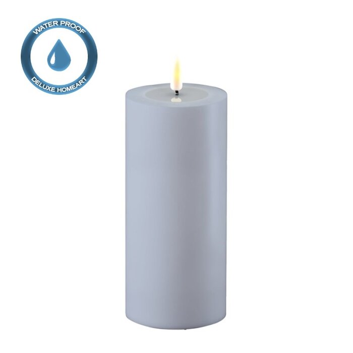 Deluxe Homeart Deluxe Homeart Led Kaars Dust Blue 7,5 x 15 cm Outdoor