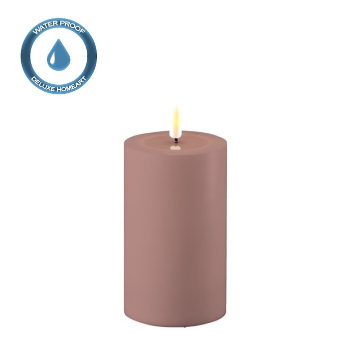 Deluxe Homeart Deluxe Homeart Led Kaars Dust Red 7,5 x 12,5 cm Outdoor