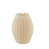 Deluxe Homeart Led Kaars Cream Stripe 7,5 x 10 cm
