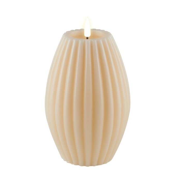 Deluxe Homeart Deluxe Homeart Led Kaars Cream Stripe 10 x 15 cm