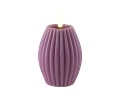Deluxe Homeart Led Kaars Purple Stripe 7,5 x 10 cm
