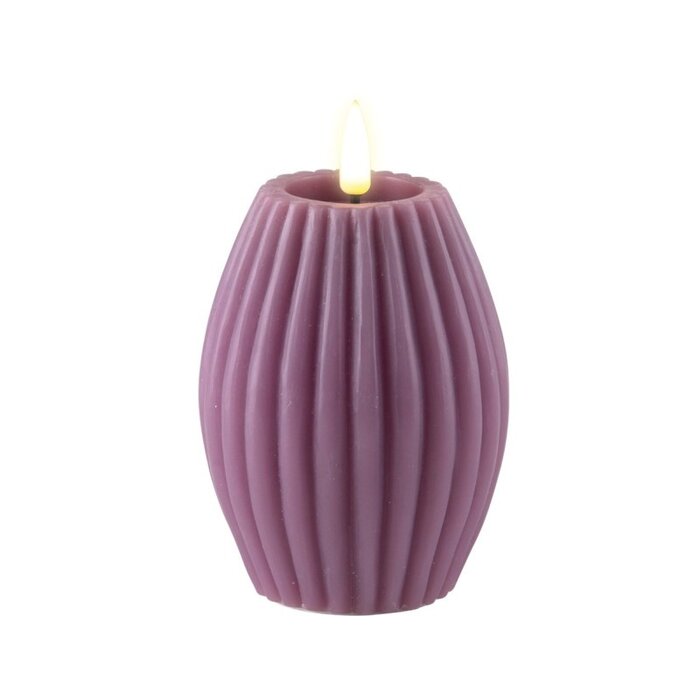 Deluxe Homeart Deluxe Homeart Led Kaars Purple  Stripe 7,5 x 10 cm