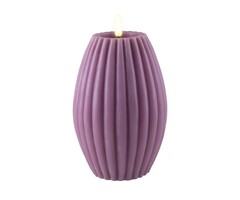 Deluxe Homeart Led Kaars Purple Stripe 10 x 15 cm