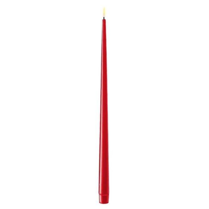Deluxe Homeart Deluxe Homeart Led Kaars Red Real Flame Shiny Diner Candle 2,2 x 38 cm