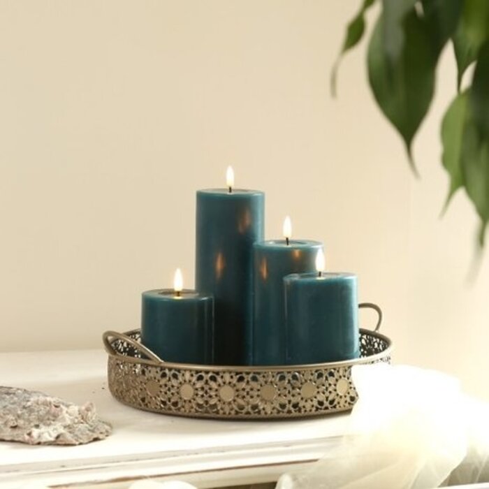 Deluxe Homeart Deluxe Homeart Led Kaars Dark Green 5 x 10 cm