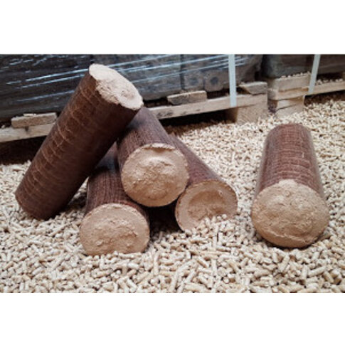 Runde Briketts  Buche/Eiche Premium - 960 kg auf Palette