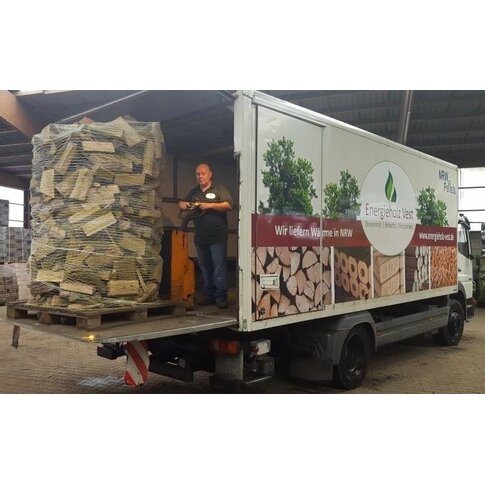 Frisches Kaminholz -reine Buche 25 cm - 2 SRM (800 kg) auf Palette verpackt