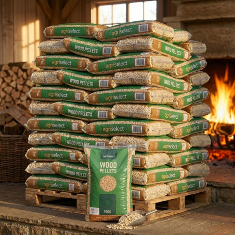 agriselect Holzpellets als Sackware - 990 kg auf Palette