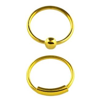Piercings Works Gold plated seamless Nose Ring