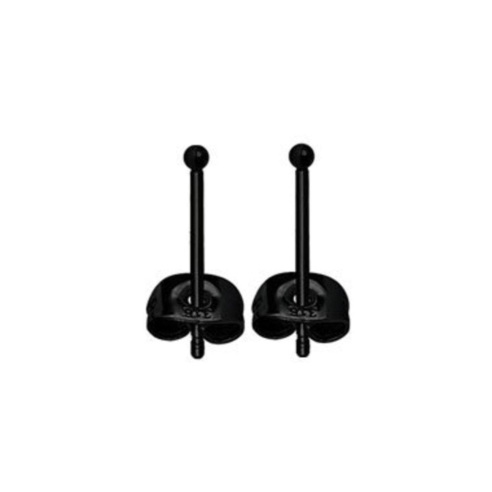 Ball Stud Earrings - Black