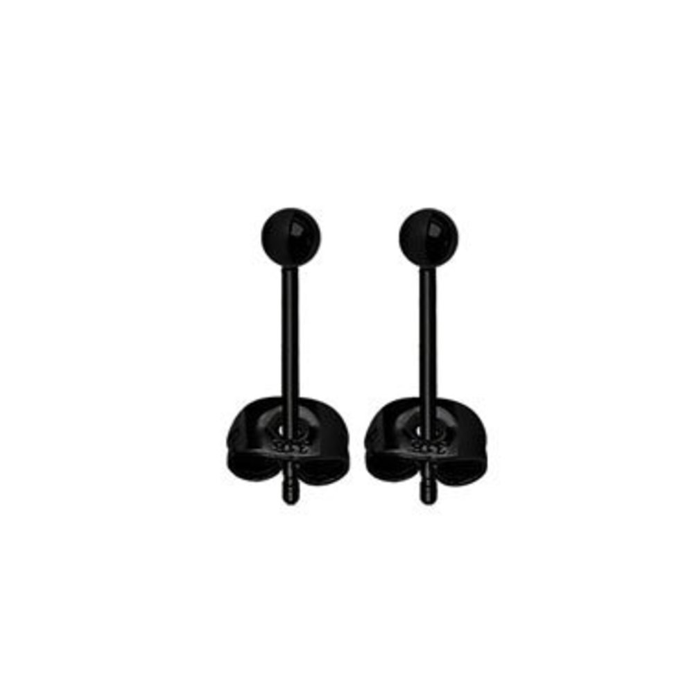Ball Stud Earrings - Black