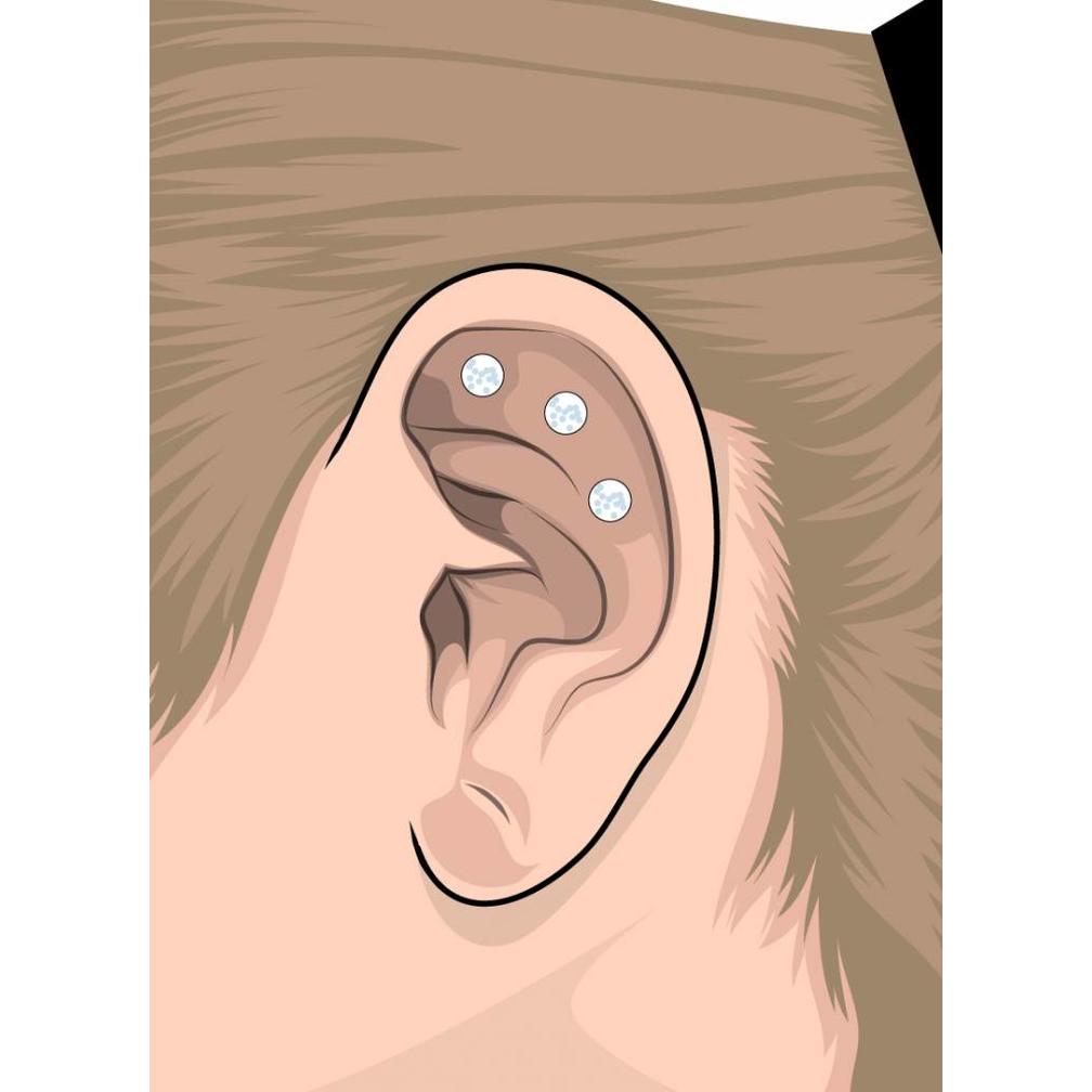 Tragus Piercing - Groen Kristalballetje