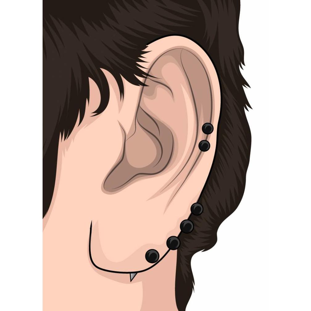 Tragus Piercing - Groen Kristalballetje