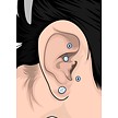 Tragus Piercing - Paars Kristalballetje