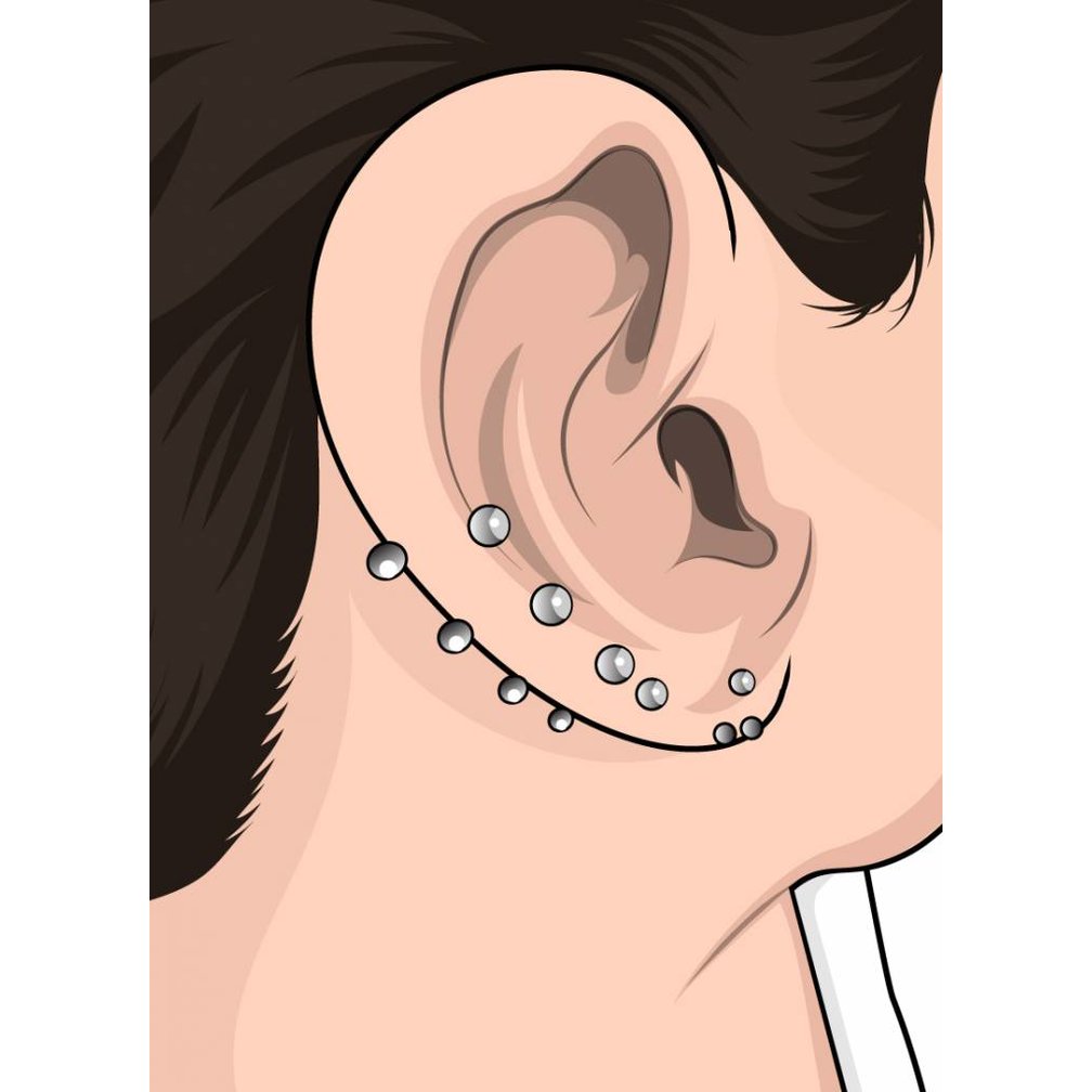 Tragus Piercing - Purple Crystal Ball