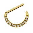 Gold Plated Nipple Piercing - Crystals