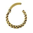 Gold Plated Piercing Ring - Twisted Rope