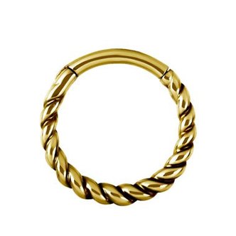 Piercings Works Vergulde Piercing Ring - Twisted Touw