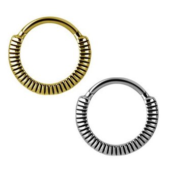 Piercings Works Piercing Ring - Feather Texture