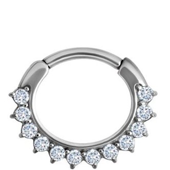 Piercings Works Septum Click Ring - Kristalletjes