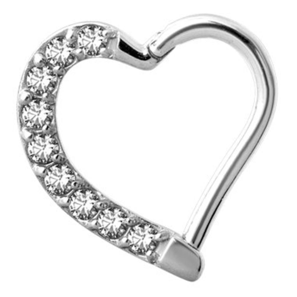 Piercing Ring -  Zirconia Heart