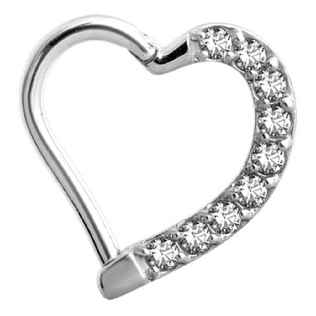 Piercing Ring -  Zirconia Heart