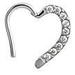 Piercing Ring -  Zirconia Heart